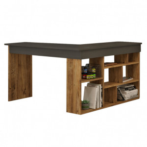 Birou Rosaline Oak - Walnut 120x129x72 cm - Img 2