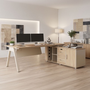 Birou Stark, Bej, 200x90x75 cm