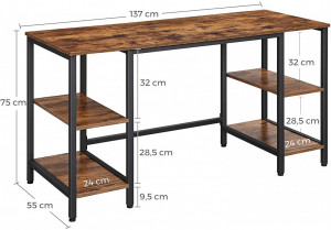 Birou Vasagle, 137x55x74.4cm - Img 4