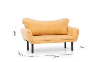 Canapea 2 locuri Chatto Mustar 140x70x65 cm - Img 12