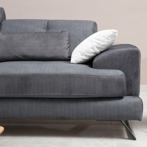 Canapea 3 locuri PWF-0508 material antracit - negru 225x79x92cm - Img 3
