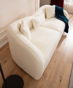 Canapea 3 locuri Venedik Crem 236x76x91 cm - Img 5
