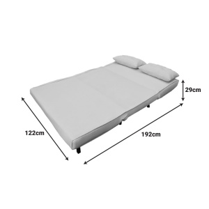 Canapea extensibila 2 locuri Josuane I Gri inchis 122x192x81 cm - Img 6