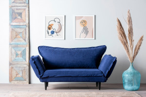 Canapea extensibila 2 locuri Rahim Albastru 150x80 cm - Img 2