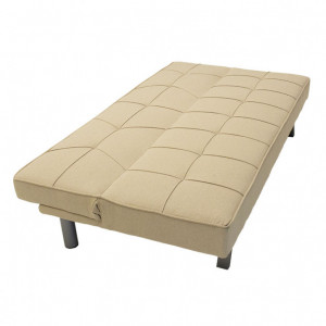 Canapea extensibila 3 locuri Travis cu material textil de culoare bej 175x83x74cm - Img 3