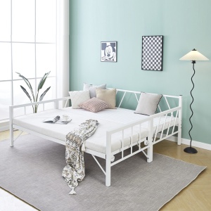 Canapea extensibila Bed-Sofa Remmie Alb 94x198x81 cm - Img 2