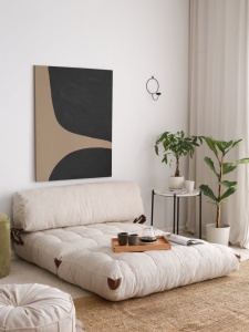 Canapea extensibilă cu 2 locuri Fold Alb 120x79x75 cm - Img 2