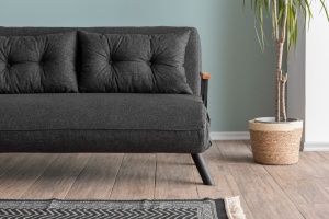 Canapea extensibilă cu 2 locuri Sando Gri inchis 175x133x41 cm - Img 8