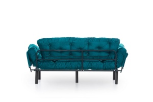 Canapea extensibilă cu 3 locuri Nitta Verde inchis 225x70 cm - Img 13