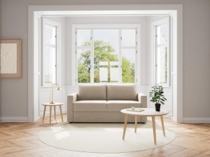 Canapea extensibila Fleury, Bej, 85x176x88 cm