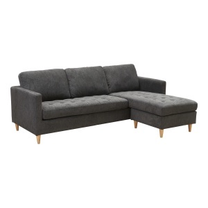Canapea Firenze, Gri inchis, 151x83x219x80 cm - Img 4