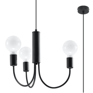 Candelabru 3 Piccolo Negru 45x45x100 cm