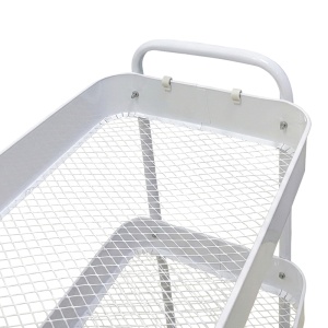 Carucior depozitare cu roti, Nedea, Alb, 41x30x77 cm - Img 3