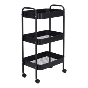 Carucior depozitare cu roti, Nedea, Negru, 41x30x77 cm