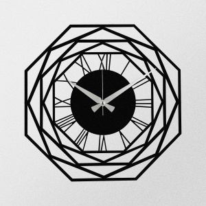 Ceas de perete decorativ din metal Enzoclock Negru 48x48 cm - Img 4