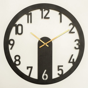 Ceas de perete decorativ din metal Mood Negru 48x48 cm - Img 2