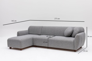 Coltar Eddy Gri deschis 162x93x86 cm - Img 12
