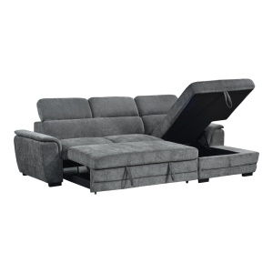 Coltar extensibil pe dreapta cu spatiu de depozitare, Dreamora, Antracit, 167x270x82 cm - Img 3
