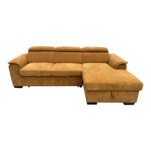Coltar extensibil stanga, Lemance, Camel, 255x168x82 cm - Img 5