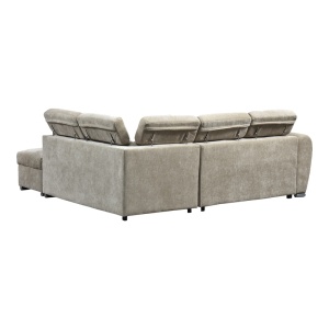 Coltar stanga extensibil cu depozitare, Nuvora, Pako, Bej 244x225x79 cm - Img 6