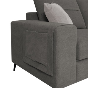 Coltar stanga Montana gri cu perne gri deschis 275x215x93 cm - Img 2