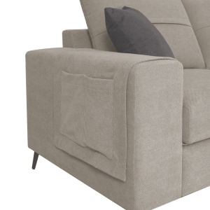 Coltar stanga Montana gri deschis cu perne gri 275x215x93 cm - Img 2