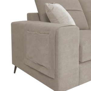 Coltar stanga Montana material textil gri bej cu perne gri deschis 275x215x93 cm - Img 2