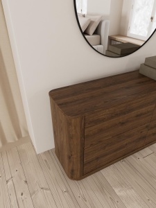 Comoda Atmore, Gri, 75x160x40 cm