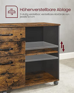 Comoda birou, Vasagle, Negru , 80x40x66 cm - Img 7