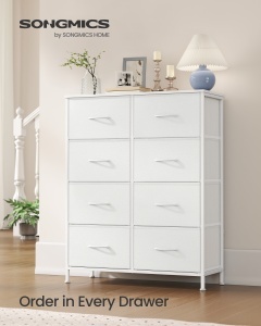 Comoda cu sertare Songmics Alb 76.7x30x95.2 cm