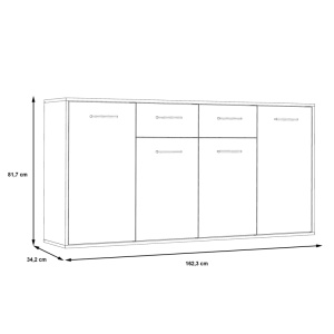 Comoda Drepen melaminat alb si sonoma 162.3x34.2x81.7 cm - Img 6