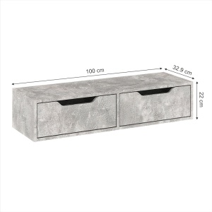 Comoda suspendata masa de toaleta Alberto gri marmura 100x32.5x22 cm - Img 5