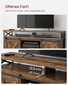 Comoda TV Daxton, Maro rustic, 147x40x76 cm - Img 3