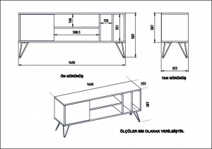 Comoda TV Mistico Walnut-Negru-Alb - Img 5