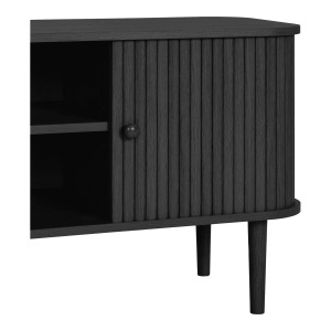 Comoda TV Nikko, Negru, 113x40x52 cm - Img 3