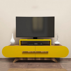 Comoda TV Rose - Walnut, Yellow - Img 2