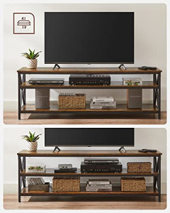Comoda TV, Vasagle, Negru, 147x40x50 cm - Img 4
