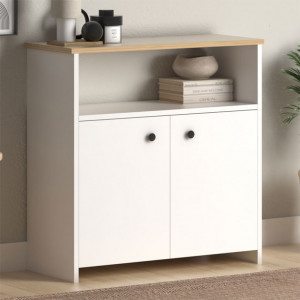 Consola Marcel Alb-Oak 80x32x80 cm - Img 2