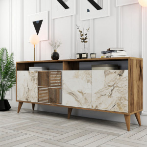 Consola Milan Walnut-Alb - Img 2