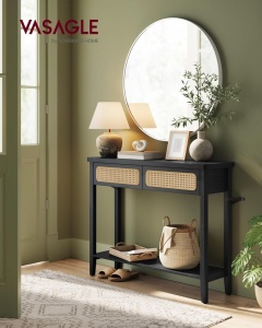 Consola Vasagle Negru 100x30x80 cm - Img 2