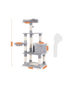 Copac pentru pisici, Feandrea, Gri, PCT60W, 138 cm - Img 3