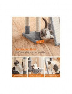 Copac pentru pisici, Feandrea, PCT019W01, Gri, 172 cm - Img 6