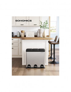 Cos de reciclare, Songmics, 54L, Silver+Black, LTB54L - Img 2