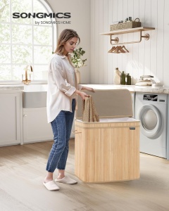 Cos de rufe Songmics Bej 62.5x41.5x61 cm - Img 5