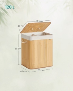 Cos de rufe Songmics Natural 50x40x61 cm - Img 5