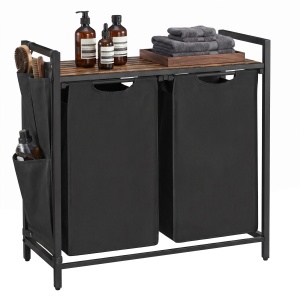 Cos de rufe Vasagle, Brenta, Negru, 71.3x33x72 cm - Img 2