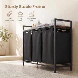 Cos de rufe Vasagle, Brenta, Negru, 87.7x33x72 cm - Img 6