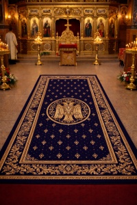 Covor biserica, Lotos, Albastru, 100x200 cm, Delta 15032 810