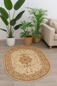 Covor Oval, Lotos, Crem, 80x150 cm, Delta Lotos 523 100
