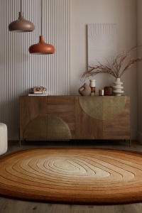 Covor oval Puddle Ombre Wool Maro 200x290 cm, Flair Rugs - Img 5